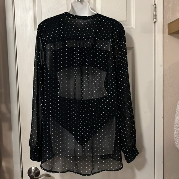 Two Sheer Beach Pool Swimsuit Coverup Tops Blouses Leopard & Polka Dot - Picture 6 of 16